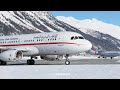 POWERFUL Airbus A320 Takeoff at Samedan Airport 30.12.2019