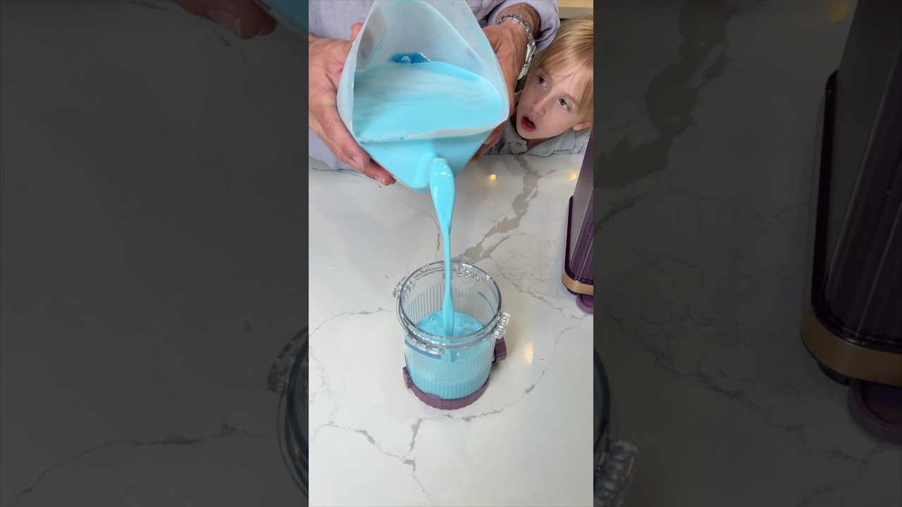 Blue cotton ice cream and it happens fast!