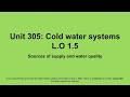 Cold water systems Learner Outcome 1.5 Phase 1
