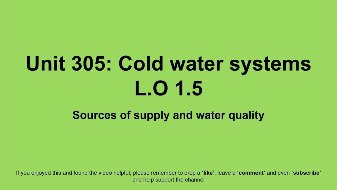 Cold water systems Learner 1.5 Phase 1 YouTube