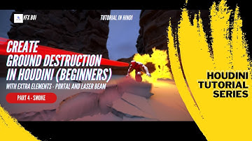 Houdini Tutorial | Ground Fracture for Beginner RBD | Part 4 - Smoke [English Sub]