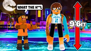 I Used HACKS To Make My Character 10 FEET TALL In Roblox Hoop Nation 2!
