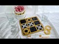 #1131 Gorgeous Resin TIC TAC TOE Board In Black, Silver And Gold