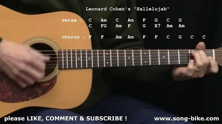 "Hallelujah" by Leonard Cohen / Jeff Buckley : 365 Songs For Beginning Guitar !!