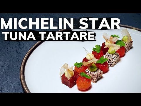 Fine dining TUNA TARTARE recipe (Michelin Star Cooking At Home)