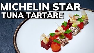 Fine dining TUNA TARTARE recipe (Michelin Star Cooking At Home)
