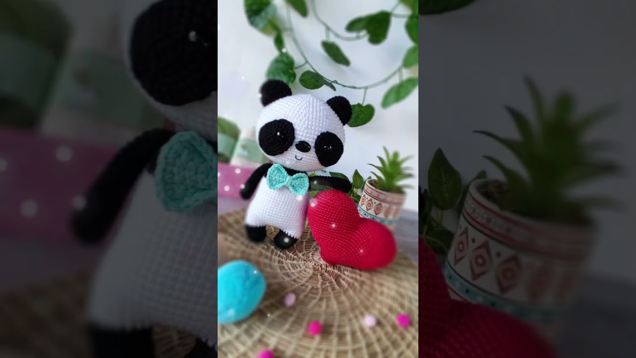 Amigurumi Valentine's Panda PDF Pattern Crochet