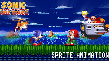 ( The beginning of the trouble ) sonic triple trouble 8-bit intro in 16-bit sprite animation