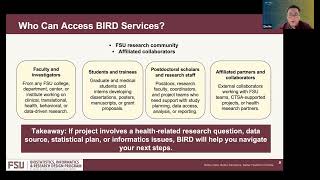 Information Information Session for UF-FSU CTSA Biostatistics, Informatics, and Research Design (BIRD) Program News