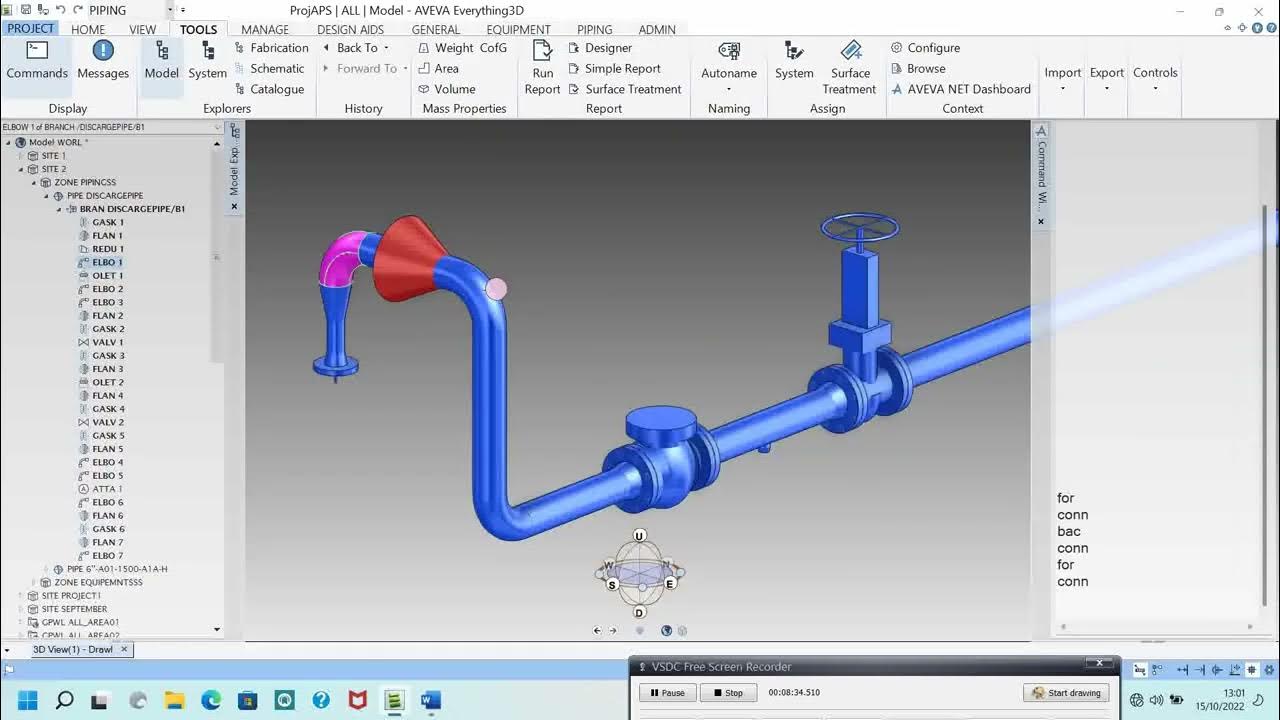E3d piping tutorial basics commands youtube