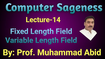 Field || Record || File || Fixed Length Field || Variable Length Field || Database || Urdu Hindi