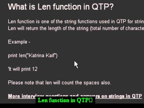 Len function in QTP