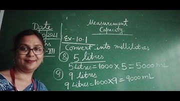Class III Mathematics 21 -10-2021 by Ms Vandana Wells. Topic-Measurement-Capacity