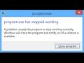 SOLVED  PROGRAM.EXE HAS STOPPED WORKING IN WINDOWS