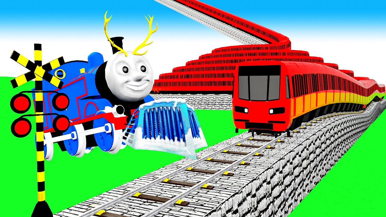 踏切アニメ  あぶない電車 TRAIN 🚦 Fumikiri 3D Railroad Crossing Animation # train #1