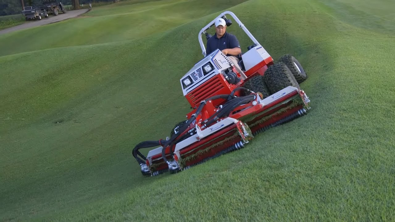 Mow2 sale partner. Bobcat finish Mower 72. Mow Equipment. Aerate Impossible places on Ventrac tractor - aeration without Cores - real World work.