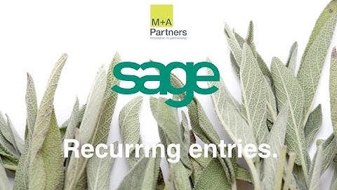 Sage - Recurring entries