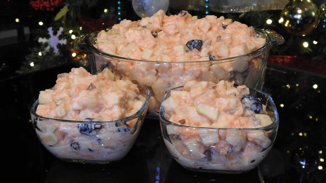 ENSALADA NAVIDEÑA DE MANZANA Y ZANAHORIA - YouTube