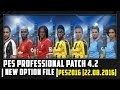 PES 2016 | New Option File | Pes Professionals Patch v4.2 [22.08.2016] • 2016 / 2017 • HD
