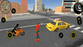 Amazing Spider-Stickman Rope Hero Taxi - Fun at Miami City - Android ios Gameplay #1 screenshot 5