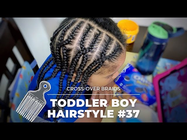 TODDLER BOY HAIRSTYLE 26 | CLASSIC 6 BRAIDS REMIX | BRAIDS AND BEADS |  #PROTECTIVESTYLE #CURLYHAIR - YouTube