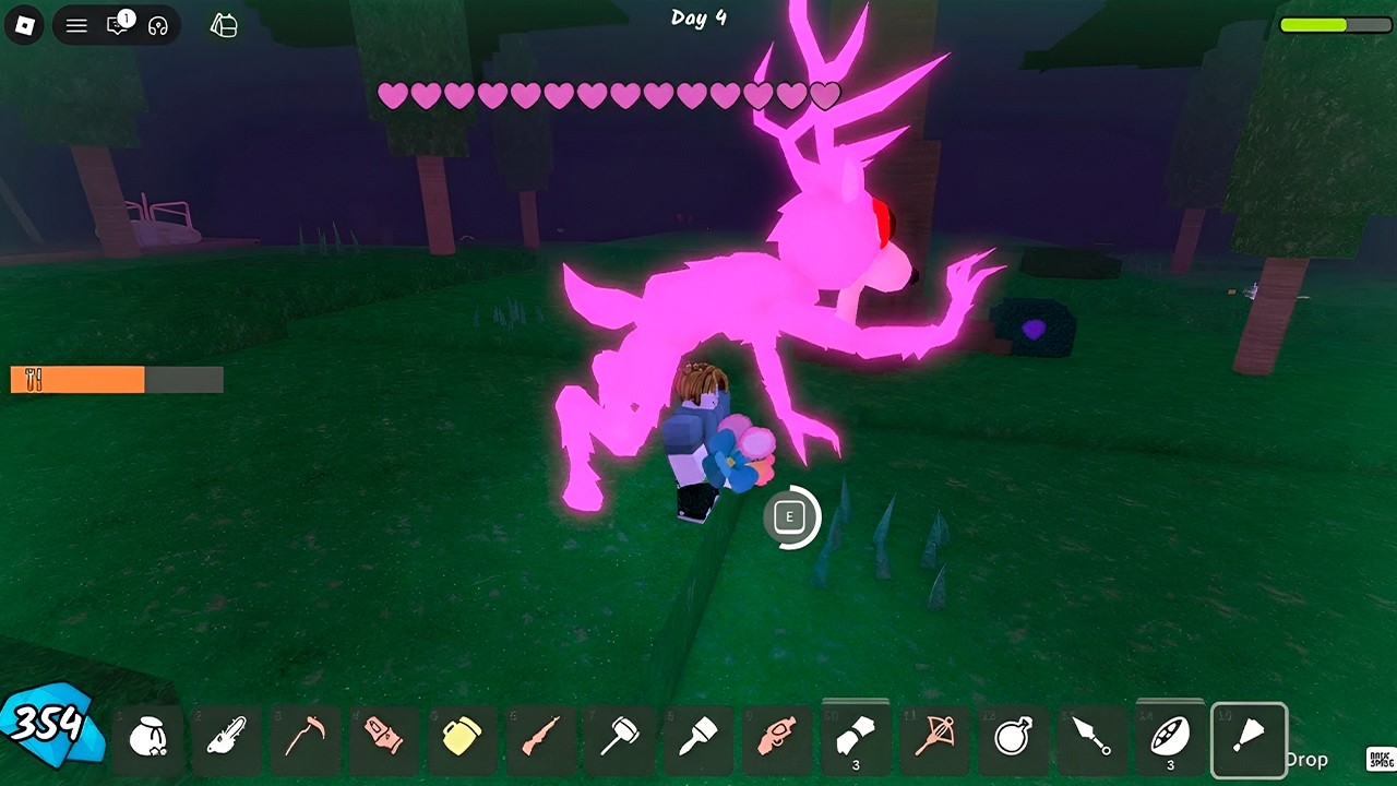 Gave A Bouquet The HUNGRY DEER VALENTINES UPDATE in 99 Nights in The Forest ROBLOX