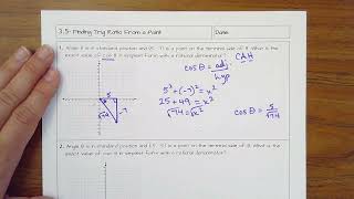 3.5- Finding Trig Ratio From a Point