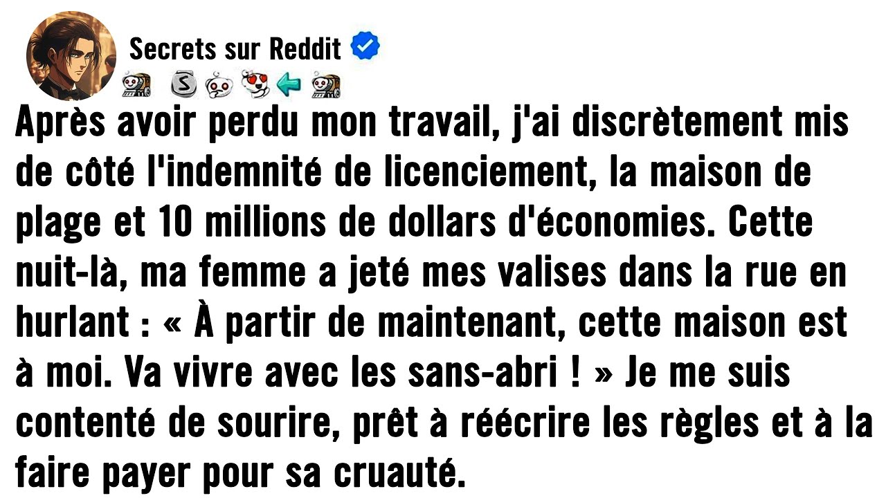 Après avoir perdu mon emploi, j'ai discrètement caché l'indemnité de licenciement, la maison de...