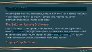 How to Dynamically Create Variables in VBA Using a Dictionary