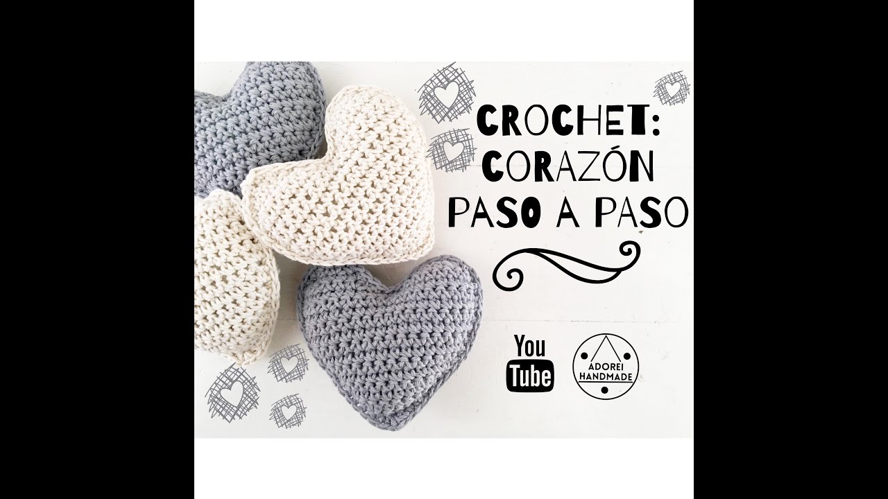 CROCHET: Corazón tejido en hileras