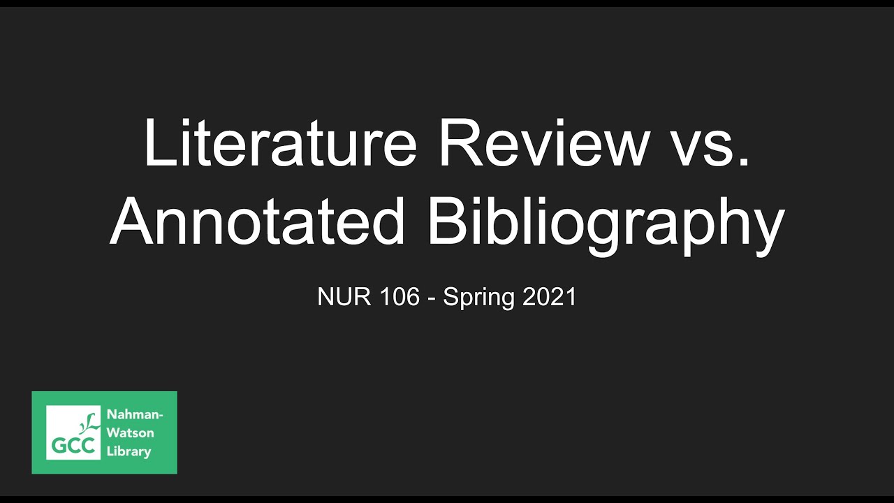 annotated bibliography vs literature review