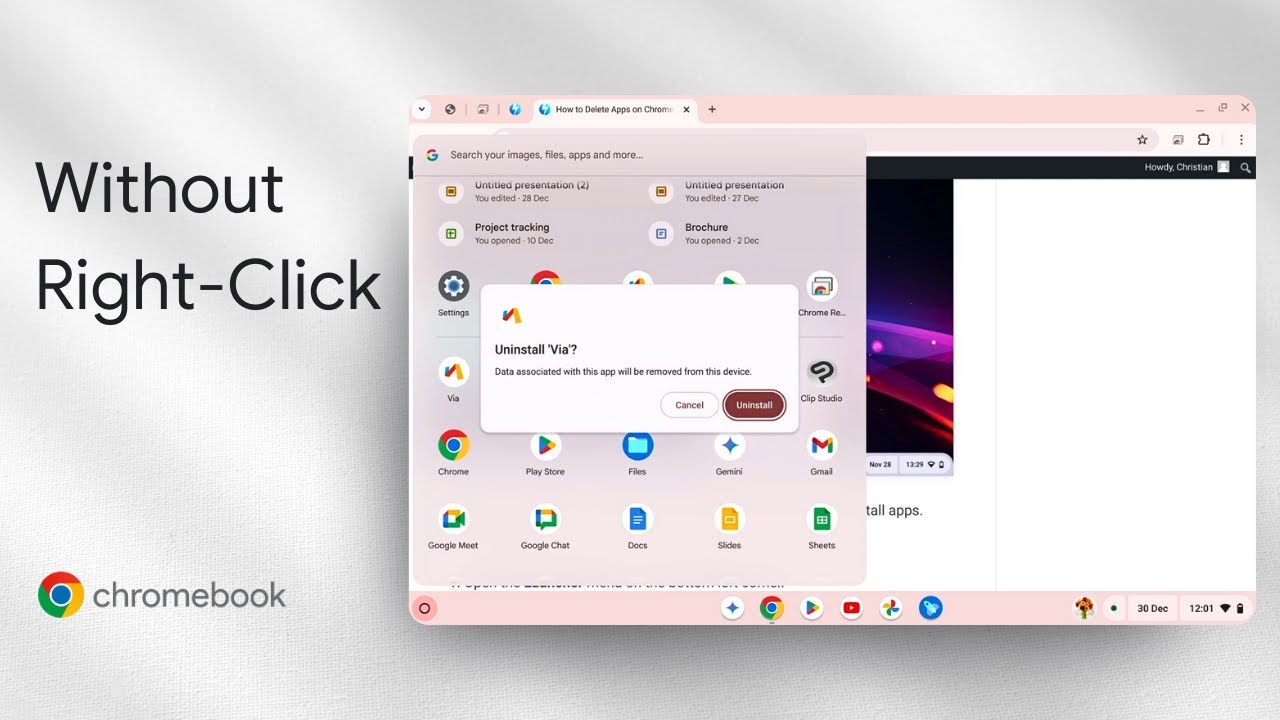 How to Delete Apps on Chromebook Without Right Click - YouTube