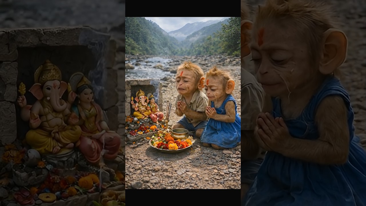 “Saved From Drowning… Then They Prayed in Gratitude 🙏❤️ | Emotional Monkey Story 