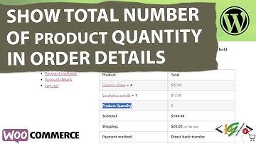 How to Display Total Number of Item / Products Quantity in Order Details Page My Account WooCommerce