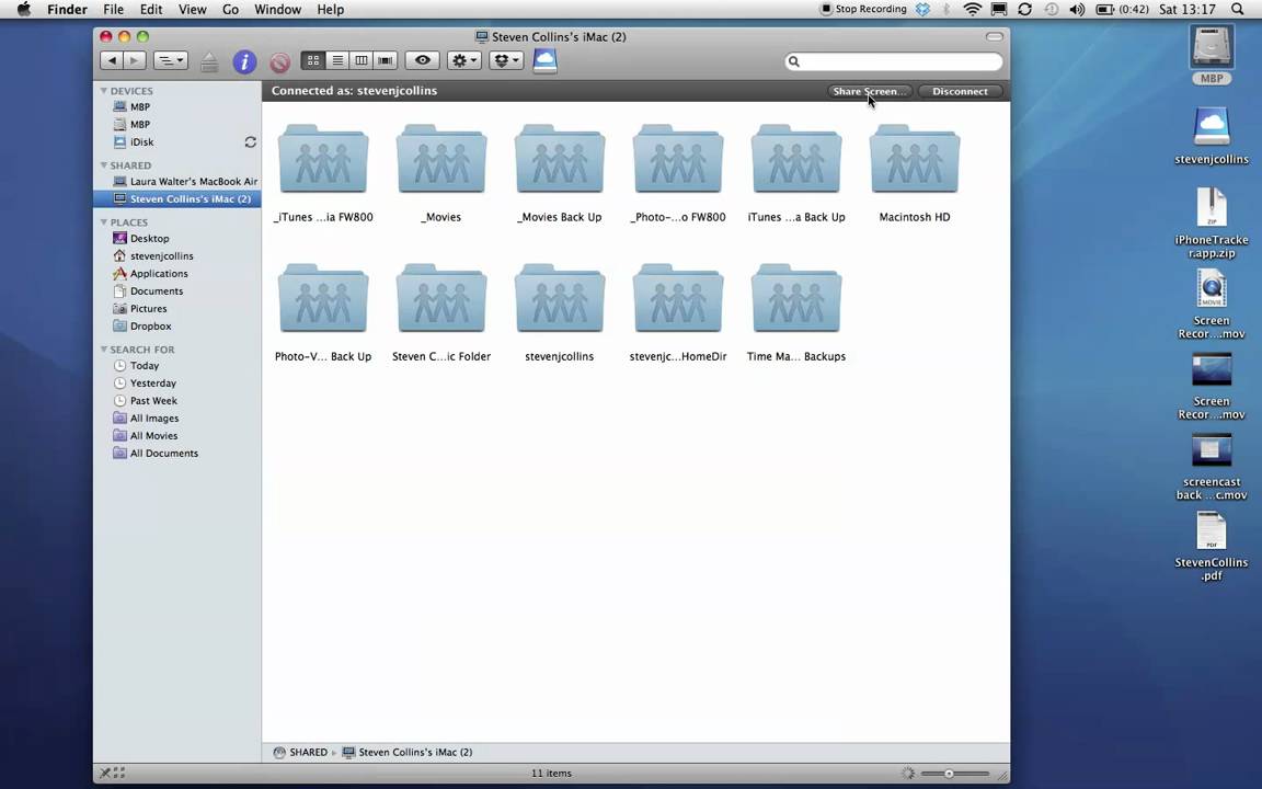Back to My Mac Screen cast YouTube