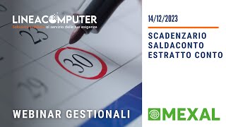 Webinar Mexal: Scadenzario, saldaconto ed estratto conto