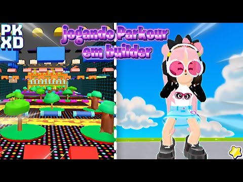 PKXD | JOGANDO PARKOUR EM BUILDER + CÓDIGO DO PASSE PRÊMIO