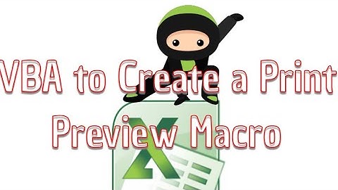 VBA to Create a Print Preview Macro