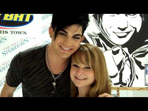 I actually met Adam Lambert!!!! He was so nice and polite to everyone. He signed two posters and a CD cover for me. I was one of a hundred lucky winners who got to meet him at the Steamtown Mall in Scranton Pennsylvania. This was two days before he kicked off the Glam Nation Tour at the FM Kirby Center in Wilkes Barre.