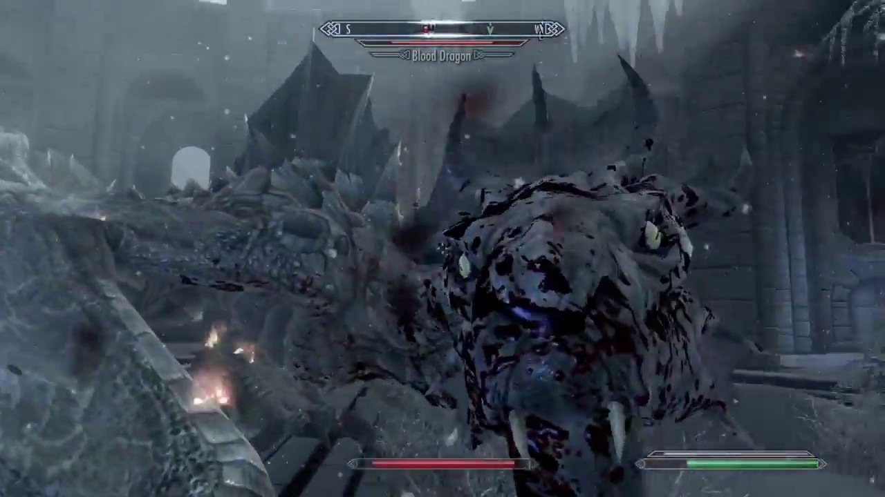 Skyrim - Dragon Attacking The College of Winterhold - YouTube