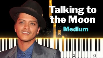 MEDIUM Piano Tutorial | Bruno Mars - Talking to the Moon