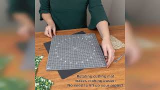 Overview: WA Portman 13x13 Rotating Cutting Mat for Quilting – Perfect Self Healing Mat for Sewi...