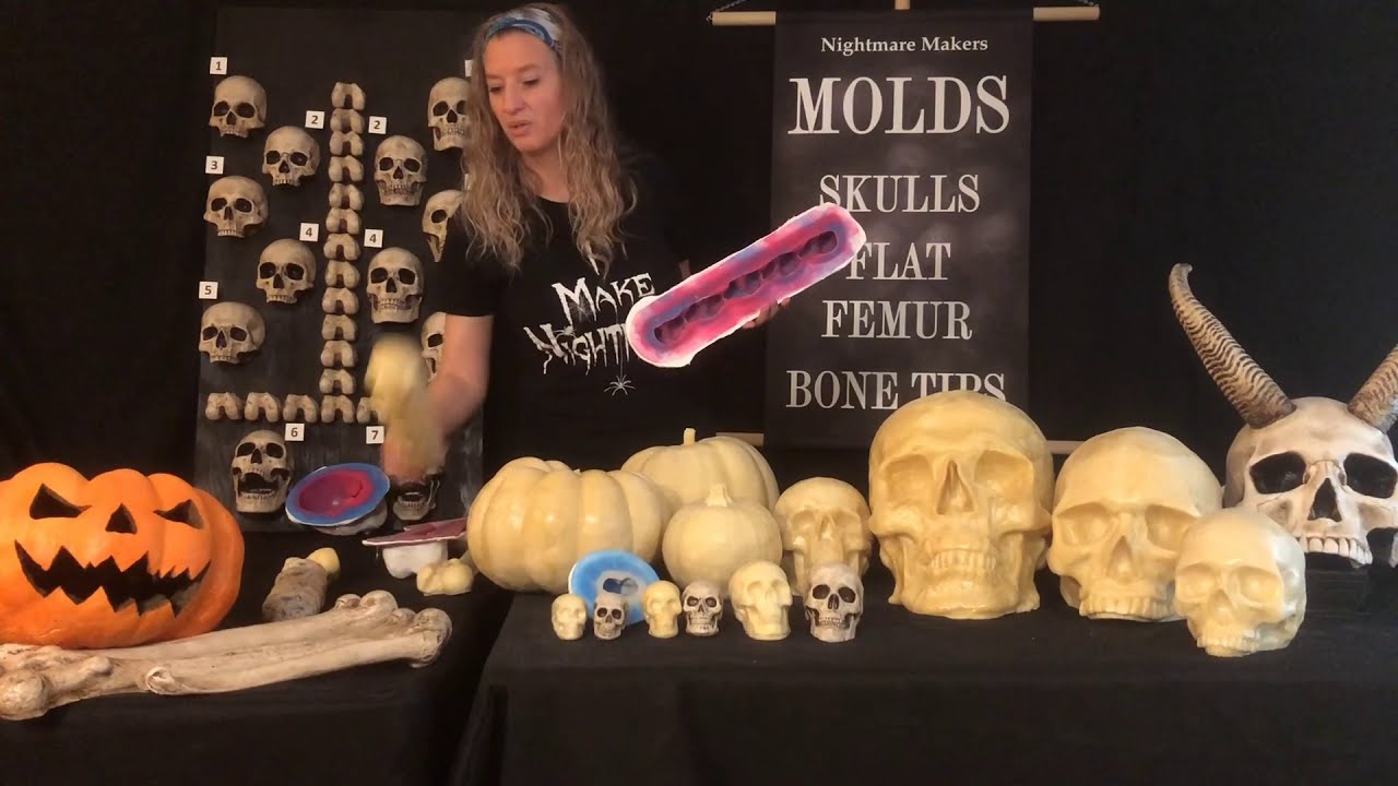 Spooky Half Faced Skull Mold - Molds by Merilyn