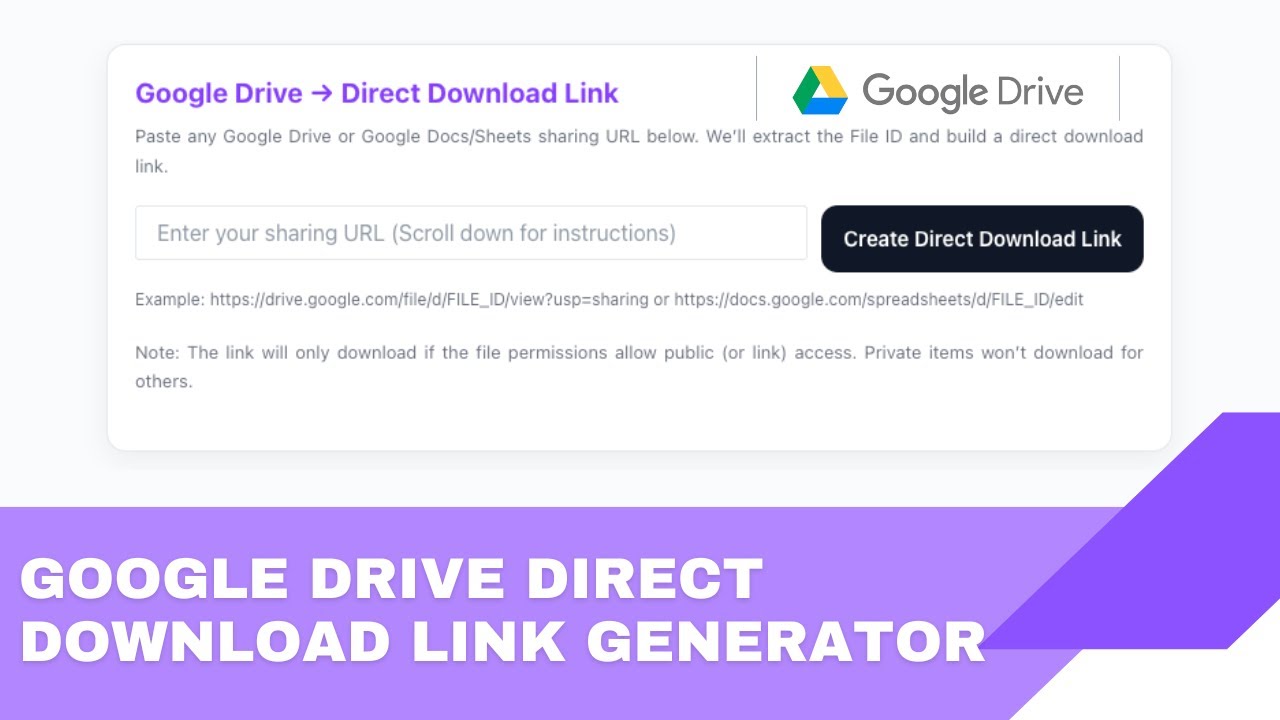 Google Drive Direct Link Generator