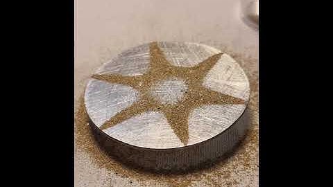 Timelaps of Chladni patterns. 14 k gold dust on silver.