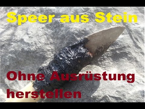 Stein-Speer ohne Hilfsmittel herstellen Wildschweinjagd survival kurse