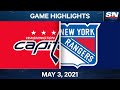 NHL Game Highlights | Capitals vs. Rangers. - May 3, 2021