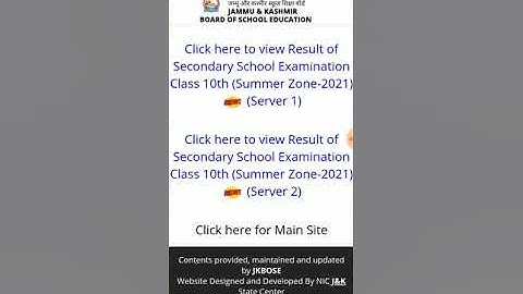 JKBOSE 10th Class Result Out - Summer Zone 2021 (Jammu Division)