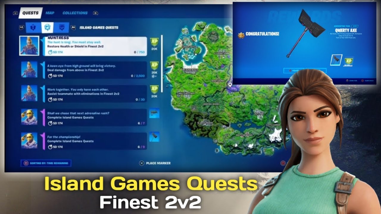 Fortnite Island Games Quests Finest 2v2 Challenges Complete YouTube