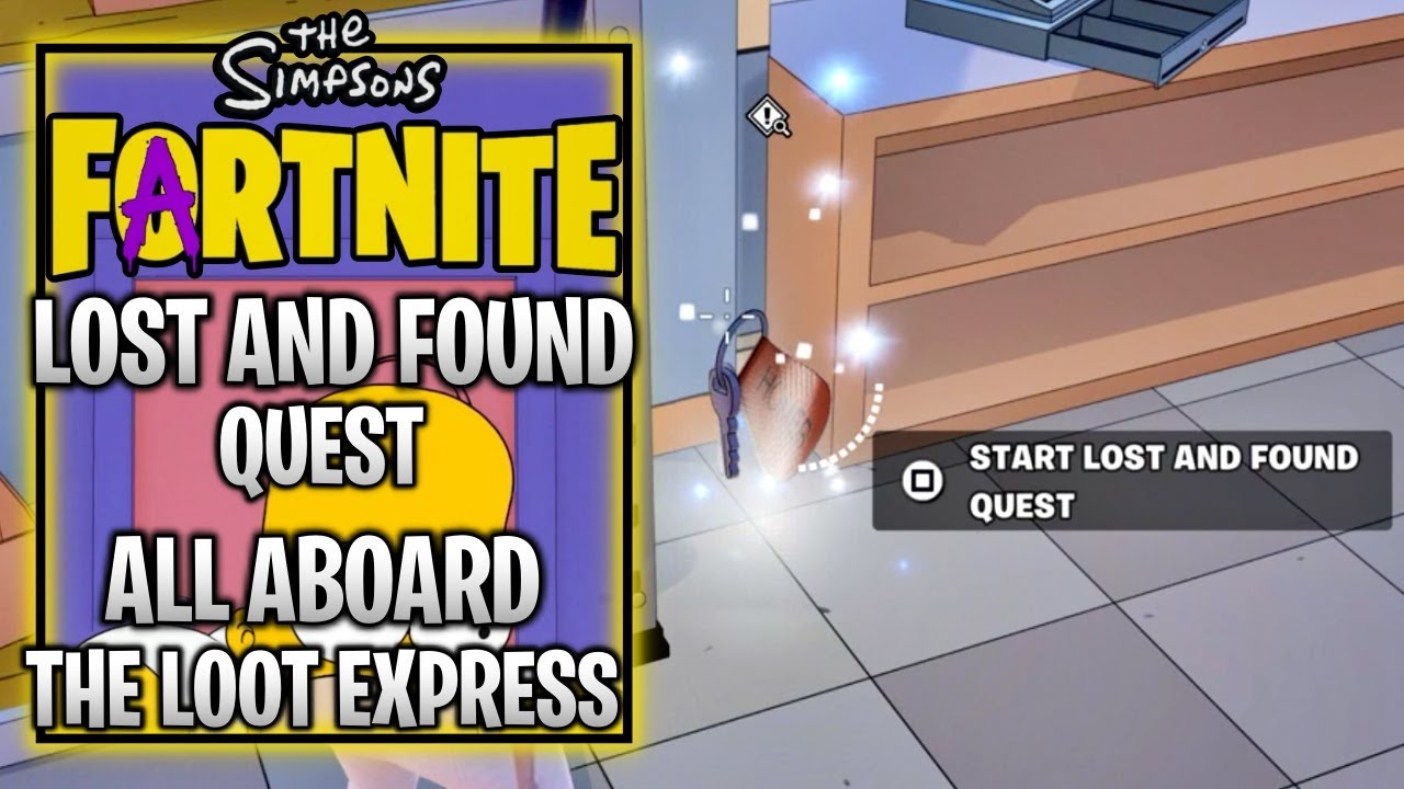 Fortnite The Simpsons Fartnite - Homer’s Lost and Found Quest - All aboard the Loot Express